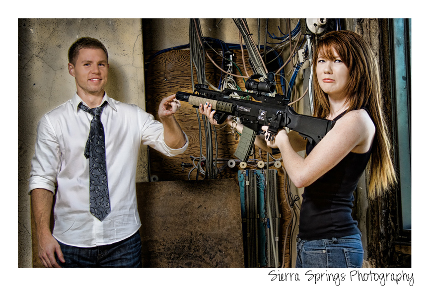 Outtake from a Guns, Girls and Guys photoshoot