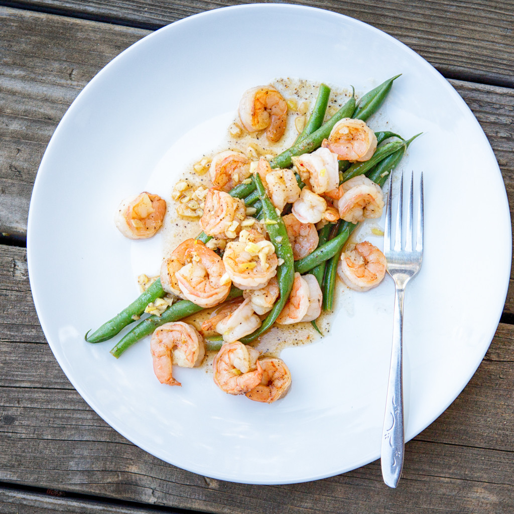 Shrimp Scampi with green beans (gluten free)