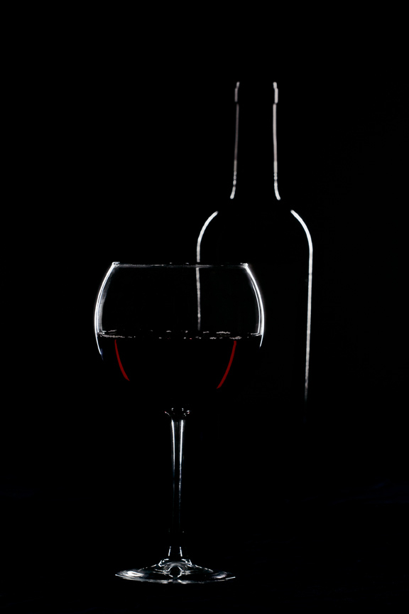Wine in silhouette